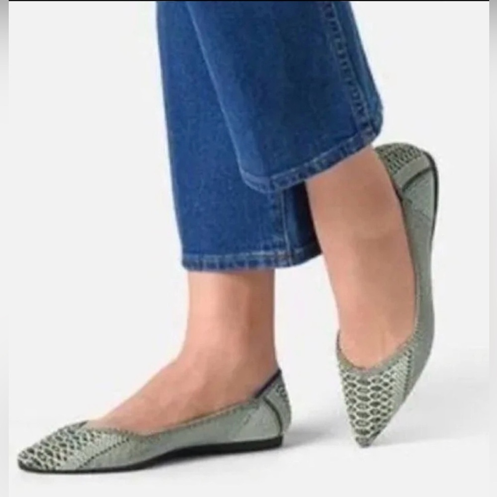 Rothy's Pistachio Python Patterned Pointed Toe Fl… - image 7